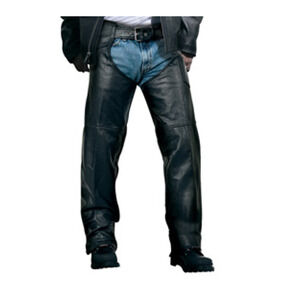 Power Trip Unisex Motorcycle Chaps Pants Size XL Genuine Leather Black (check!)